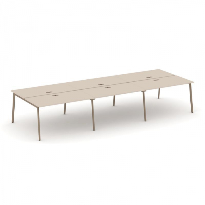 Эстетика Рабочая станция 6 мест ES.D.RS-6.3-LP Капучино/Металл Латте 4140*1500*750