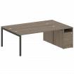 Metal System Quattro Рабочая станция с тумбой на П-образном м/к 50БП.РС-СТП-2.5 Вяз Благородный/Мета