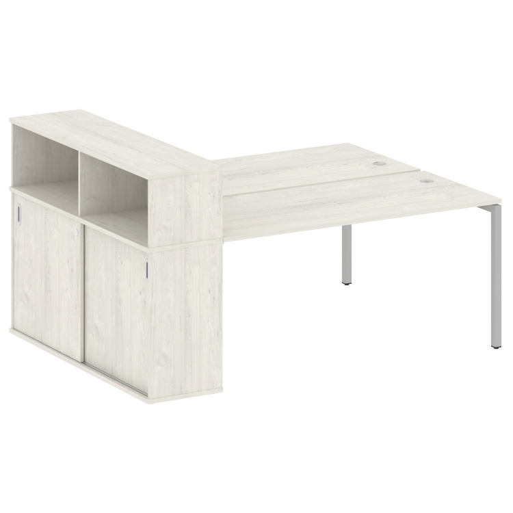 Metal System Quattro Рабочая станция с шкафом-купе на П-образном м/к 40БП.РС-СШК-2.4 Т Дуб Наварра/М