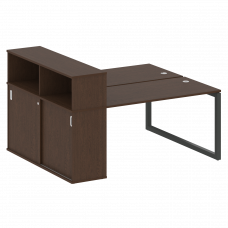 Metal System Quattro Рабочая станция с шкафом-купе на О-образном м/к 50БО.РС-СШК-2.3 Т Венге Цаво/Ме