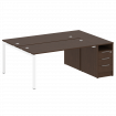 Metal System Quattro Рабочая станция с тумбой на П-образном м/к 50БП.РС-СТП-2.4 Венге Цаво/Металл Бе