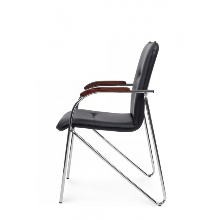 Стул Самба с деревянными подлокотниками SMB-02H Хром гальв. Черный