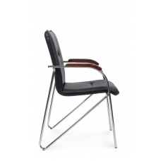 Стул Самба с деревянными подлокотниками SMB-02H Хром гальв. Черный