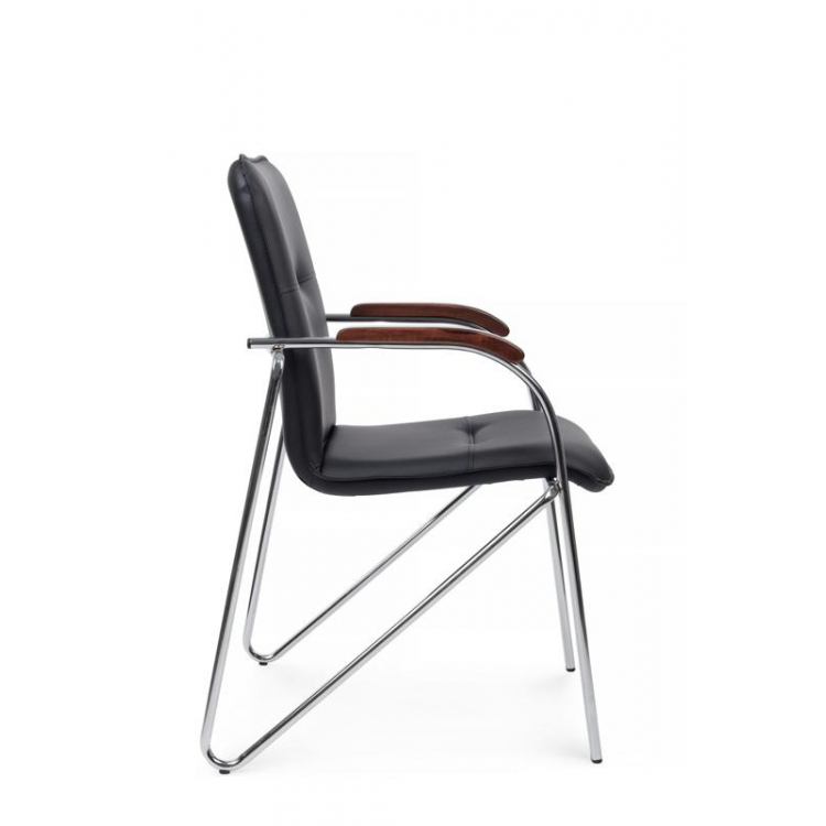 Стул Самба с деревянными подлокотниками SMB-02H Хром гальв. Черный