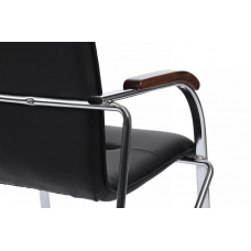Стул Самба с деревянными подлокотниками SMB-02H Хром гальв. Черный