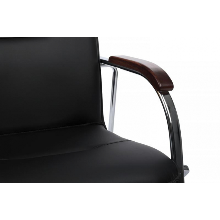 Стул Самба с деревянными подлокотниками SMB-02H Хром гальв. Черный