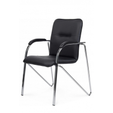 Стул Самба с пластиковыми подлокотниками SMB-03H Хром гальв. Черный