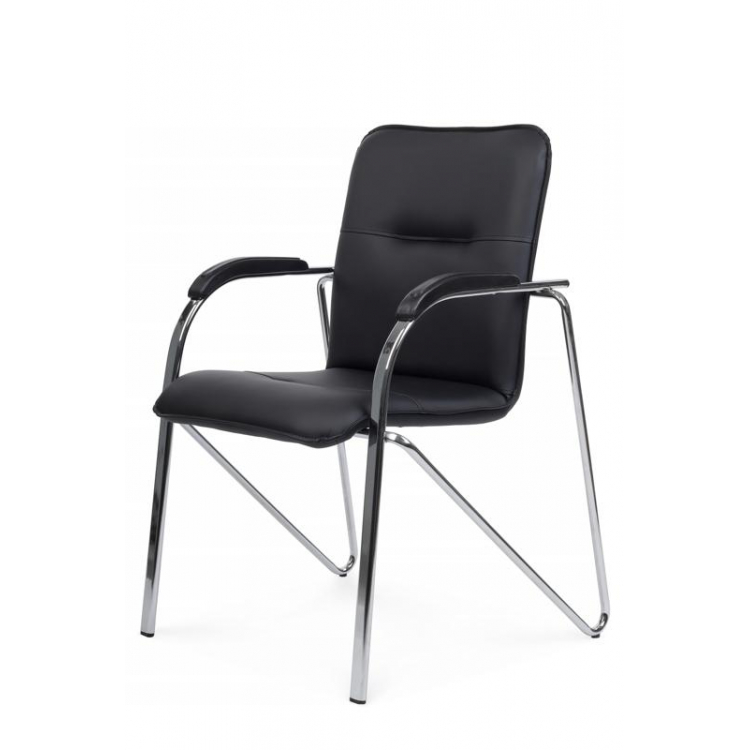 Стул Самба с пластиковыми подлокотниками SMB-03H Хром гальв. Черный