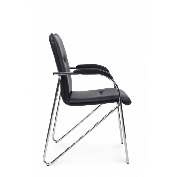 Стул Самба с пластиковыми подлокотниками SMB-03H Хром гальв. Черный