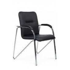 Стул Самба с пластиковыми подлокотниками SMB-03H Хром гальв. Черный