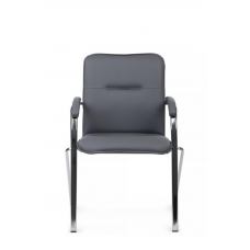 Стул Самба с мягкими подлокотниками SMB-01H Хром гальв. Серый