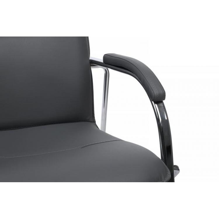 Стул Самба с мягкими подлокотниками SMB-01H Хром гальв. Серый