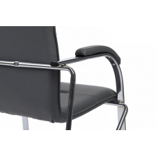 Стул Самба с мягкими подлокотниками SMB-01H Хром гальв. Серый