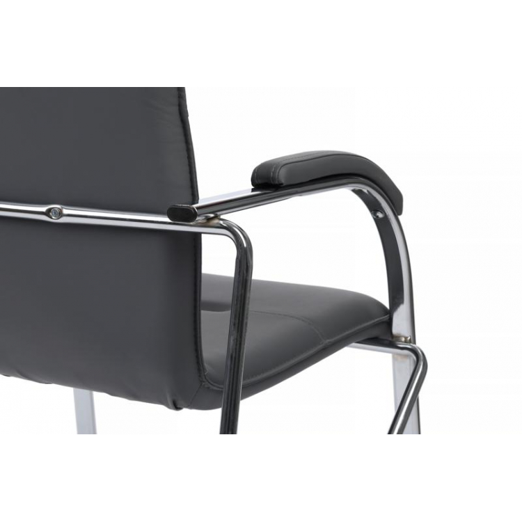 Стул Самба с мягкими подлокотниками SMB-01H Хром гальв. Серый