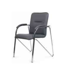 Стул Самба с мягкими подлокотниками SMB-01H Хром гальв. Серый