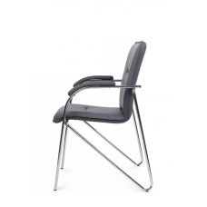 Стул Самба с мягкими подлокотниками SMB-01H Хром гальв. Серый