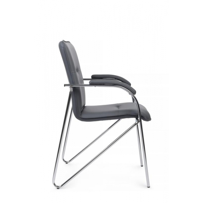 Стул Самба с мягкими подлокотниками SMB-01H Хром гальв. Серый