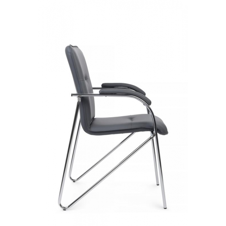 Стул Самба с мягкими подлокотниками SMB-01H Хром гальв. Серый