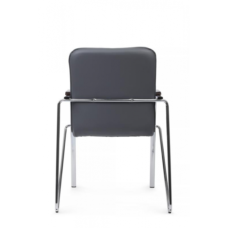 Стул Самба с деревянными подлокотниками SMB-02H Хром гальв. Серый