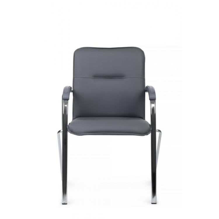 Стул Самба с пластиковыми подлокотниками SMB-03H Хром гальв. Серый