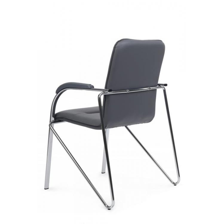 Стул Самба с пластиковыми подлокотниками SMB-03H Хром гальв. Серый