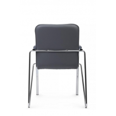 Стул Самба с пластиковыми подлокотниками SMB-03H Хром гальв. Серый