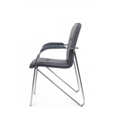 Стул Самба с пластиковыми подлокотниками SMB-03H Хром гальв. Серый