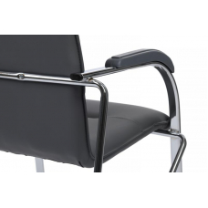 Стул Самба с пластиковыми подлокотниками SMB-03H Хром гальв. Серый