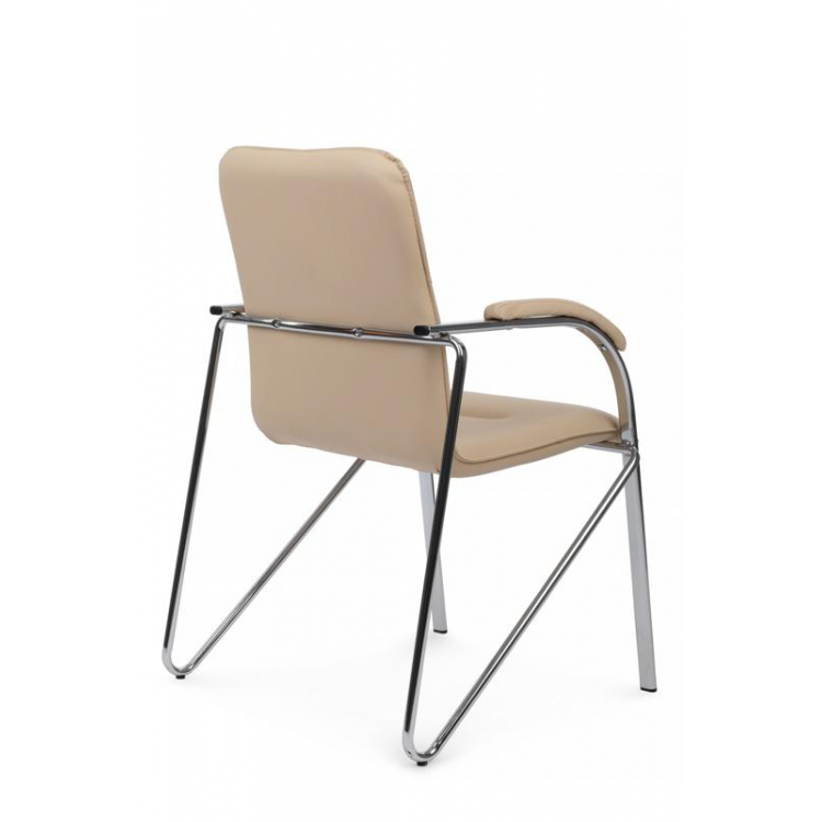 Стул Самба с мягкими подлокотниками SMB-01H Хром гальв. Бежевый