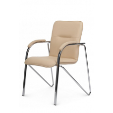 Стул Самба с мягкими подлокотниками SMB-01H Хром гальв. Бежевый