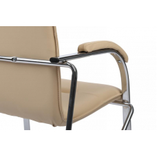 Стул Самба с мягкими подлокотниками SMB-01H Хром гальв. Бежевый