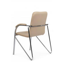Стул Самба с мягкими подлокотниками SMB-01H Хром гальв. Бежевый