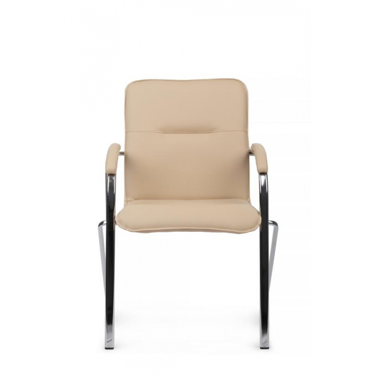 Стул Самба с мягкими подлокотниками SMB-01H Хром гальв. Бежевый