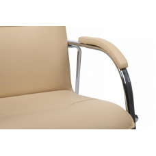 Стул Самба с мягкими подлокотниками SMB-01H Хром гальв. Бежевый
