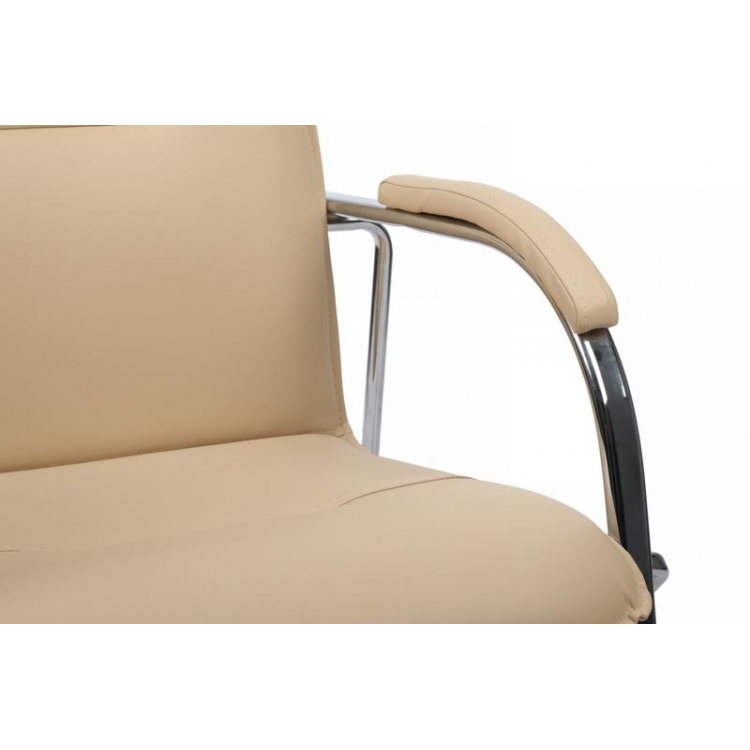 Стул Самба с мягкими подлокотниками SMB-01H Хром гальв. Бежевый
