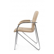 Стул Самба с мягкими подлокотниками SMB-01H Хром гальв. Бежевый