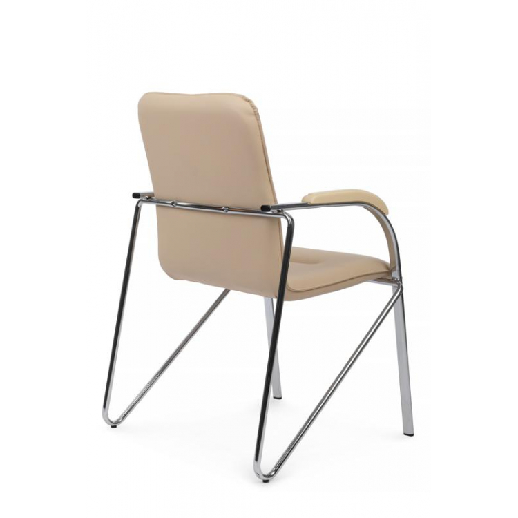 Стул Самба с пластиковыми подлокотниками SMB-03H Хром гальв. Бежевый