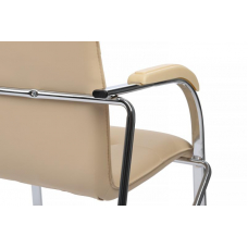 Стул Самба с пластиковыми подлокотниками SMB-03H Хром гальв. Бежевый