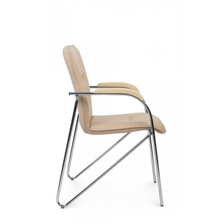 Стул Самба с пластиковыми подлокотниками SMB-03H Хром гальв. Бежевый