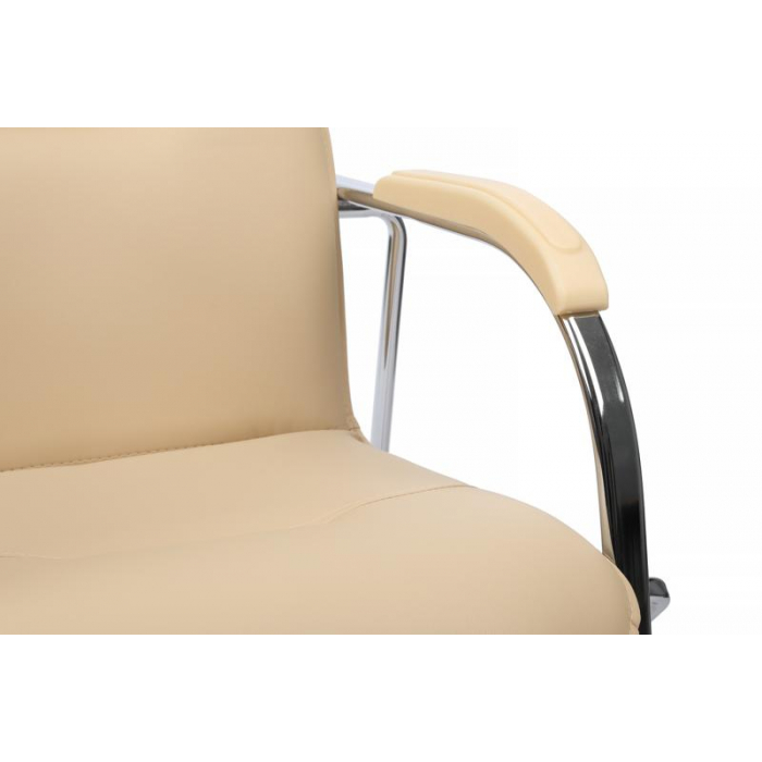 Стул Самба с пластиковыми подлокотниками SMB-03H Хром гальв. Бежевый