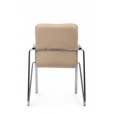 Стул Самба с пластиковыми подлокотниками SMB-03H Хром гальв. Бежевый