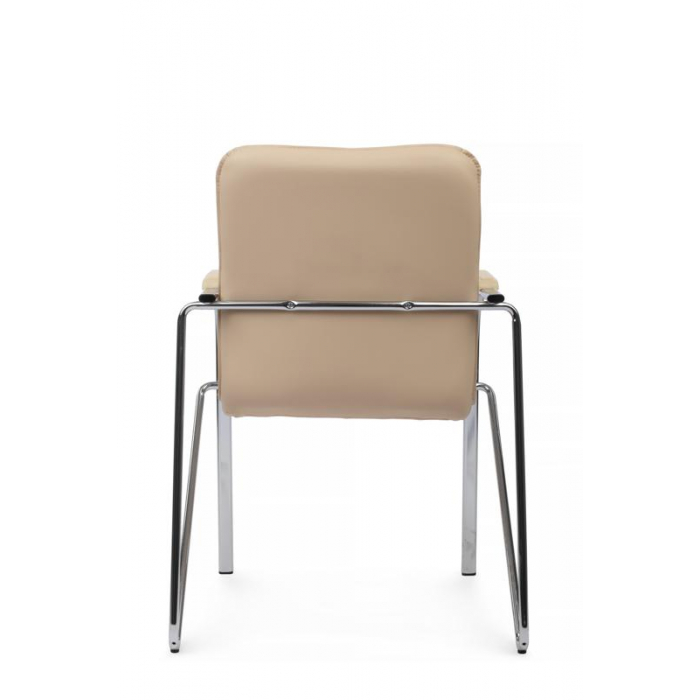 Стул Самба с пластиковыми подлокотниками SMB-03H Хром гальв. Бежевый