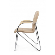 Стул Самба с пластиковыми подлокотниками SMB-03H Хром гальв. Бежевый