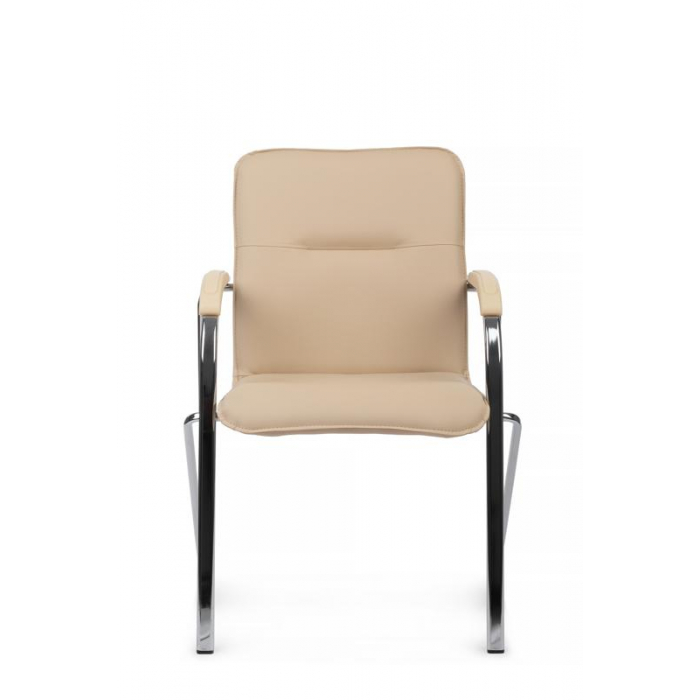 Стул Самба с пластиковыми подлокотниками SMB-03H Хром гальв. Бежевый