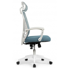 Кресло Oliver RCH W-203AC Белый пластик/Синий