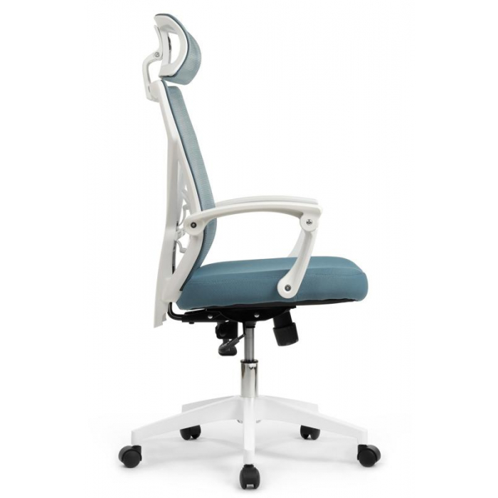 Кресло Oliver RCH W-203AC Белый пластик/Синий