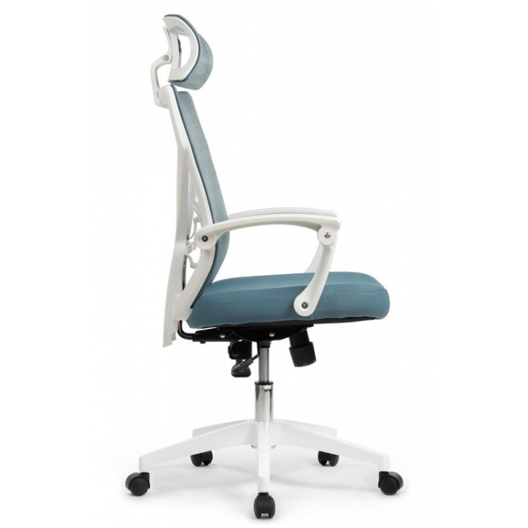 Кресло Oliver RCH W-203AC Белый пластик/Синий