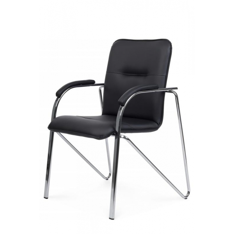 Стул Самба с мягкими подлокотниками SMB-01H Хром гальв. Черный