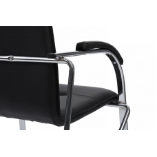 Стул Самба с мягкими подлокотниками SMB-01H Хром гальв. Черный