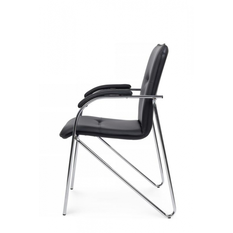 Стул Самба с мягкими подлокотниками SMB-01H Хром гальв. Черный
